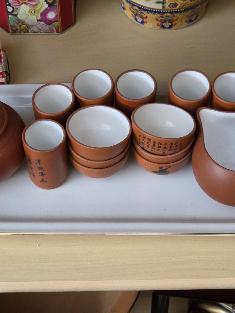 Vintage Chinese Yixing clay miniature Tea Set